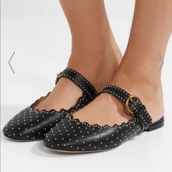Chloe studded leather buckle strap mules - Picture 7 of 8